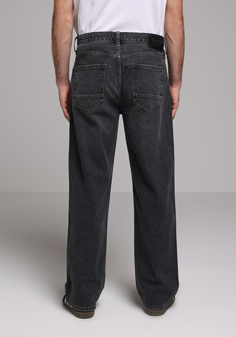 Relaxed Fit Erkek Siyah Jean Pantolon