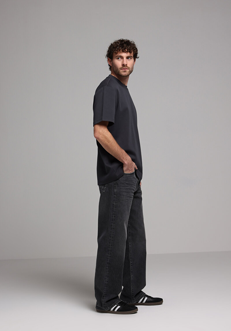 Relaxed Fit Erkek Siyah Jean Pantolon