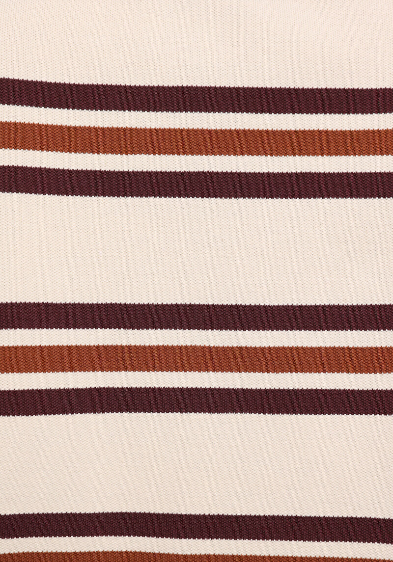 Regular Fit Polo Yaka Çizgili Kadın Çok Renkli Kısa Kol Tişört