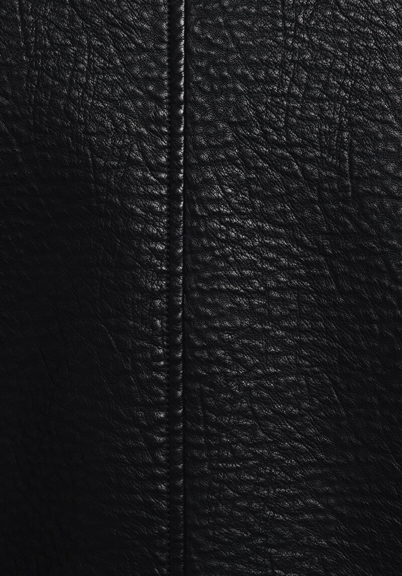 Regular Fit     Erkek Siyah Mont Pu