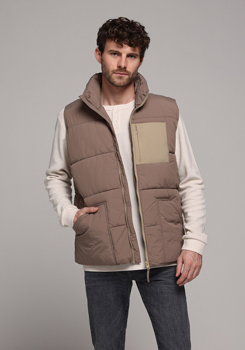 Regular Fit Erkek Kahverengi Yelek