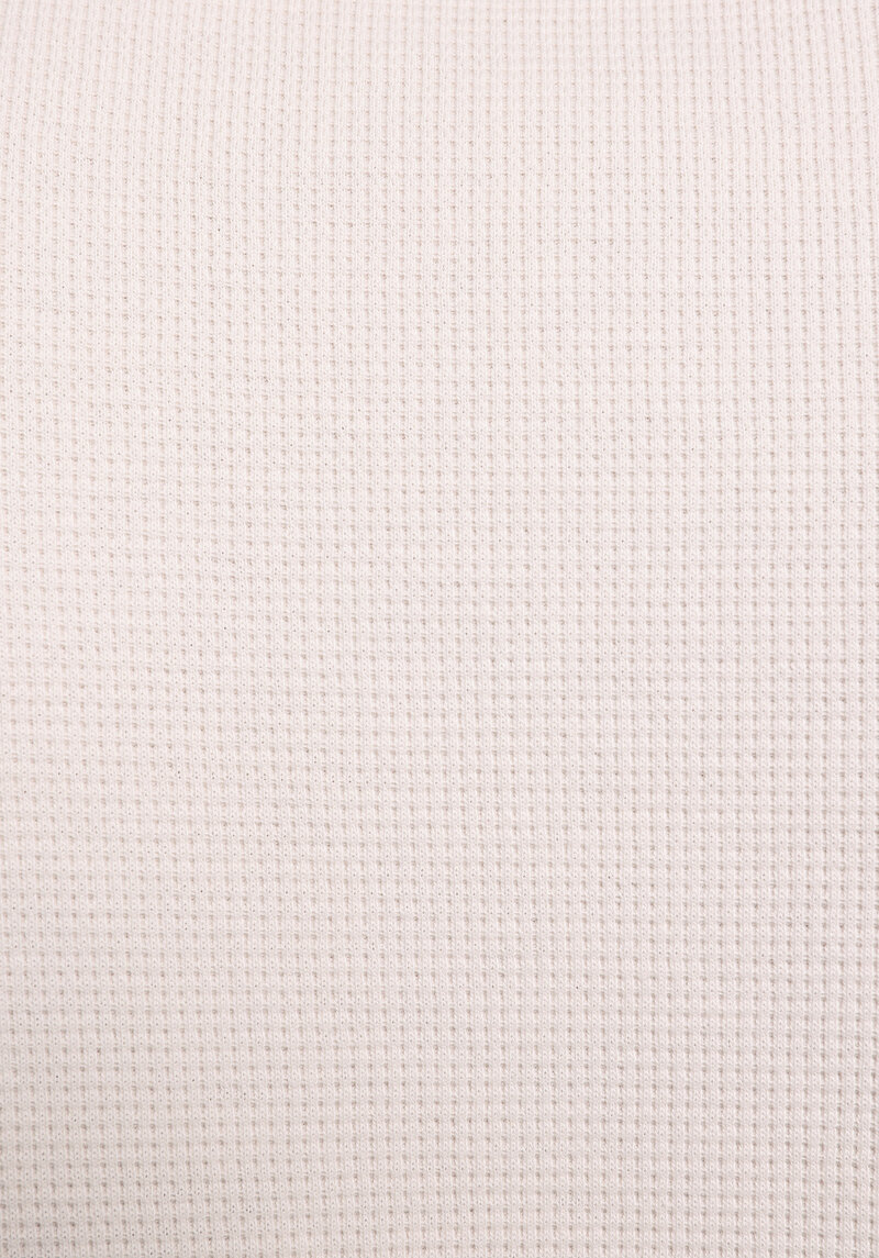 Regular Fit Düğmeli Yaka Düz Erkek Bej Uzun Kol Tişört