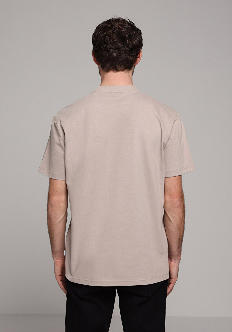 Comfort Fit Yuvarlak Yaka Düz Erkek Taş Kısa Kol Tişört