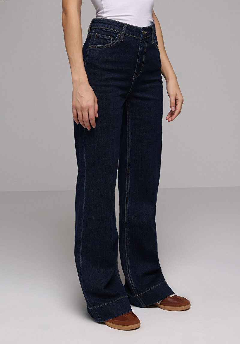 Regular Fit   Kadın Koyu İndigo Jean Pantolon