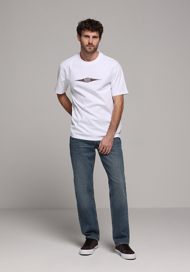 Regular Fit Erkek İndigo Jean Pantolon