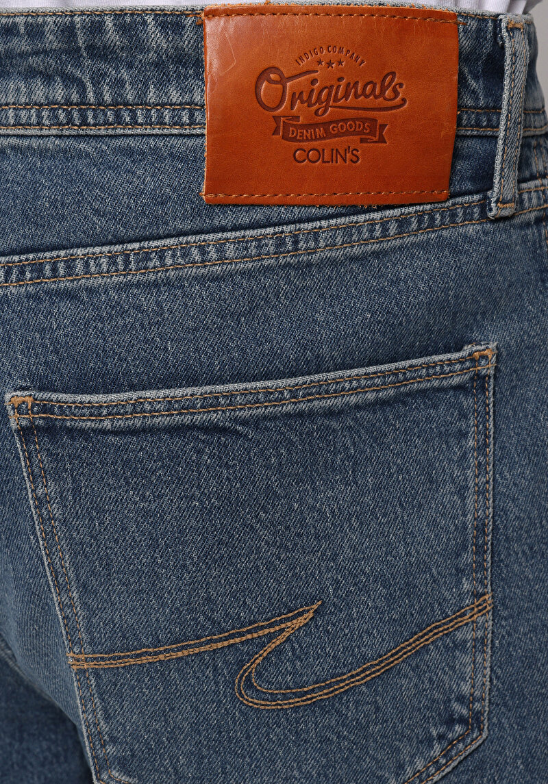 Regular Fit   Erkek İndigo Jean Pantolon