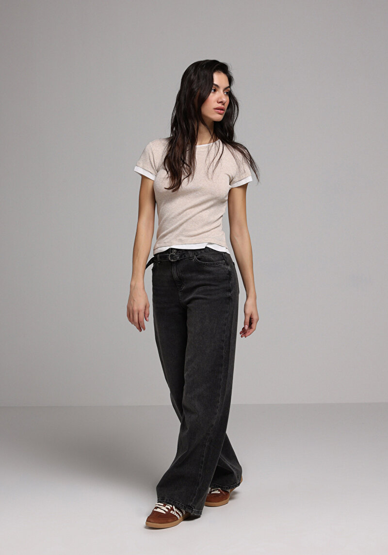 Regular Fit Kadın Siyah Jean Pantolon