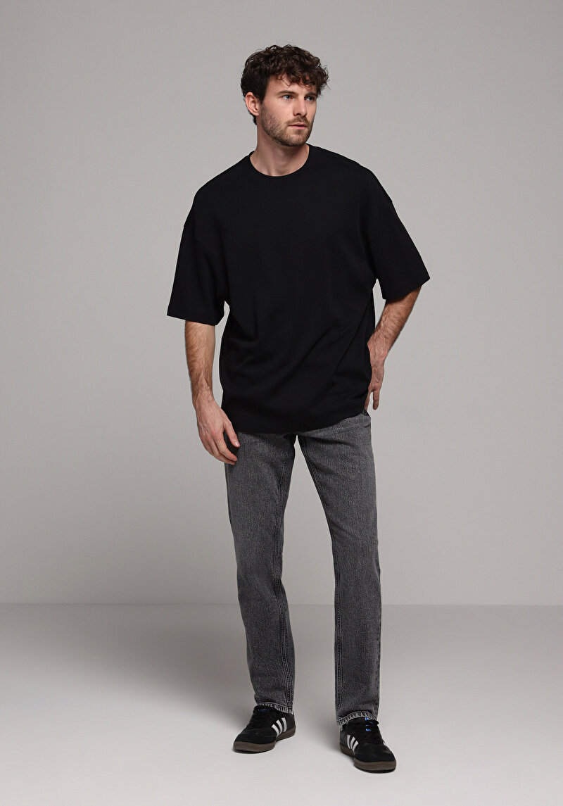 Regular Fit   Erkek Grey Denim Jean Pantolon