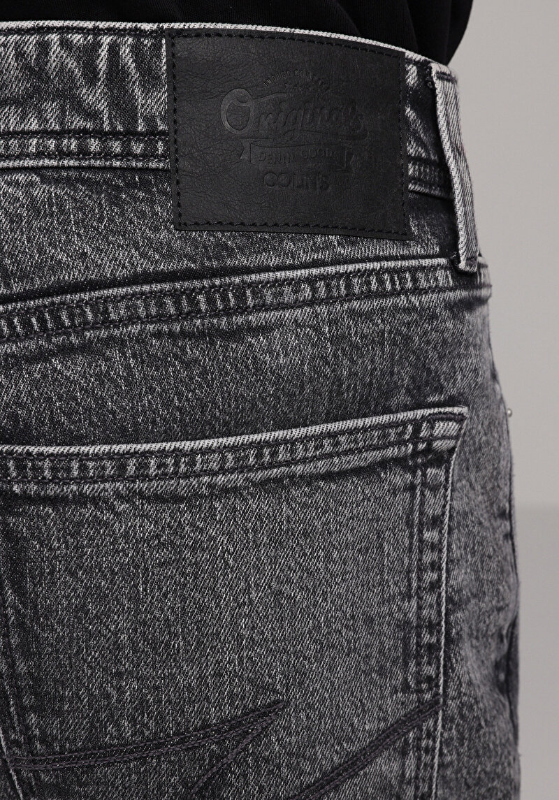 Regular Fit   Erkek Grey Denim Jean Pantolon