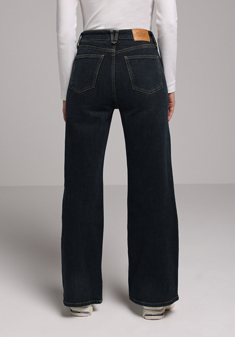 Regular Fit Kadın Koyu İndigo Jean Pantolon
