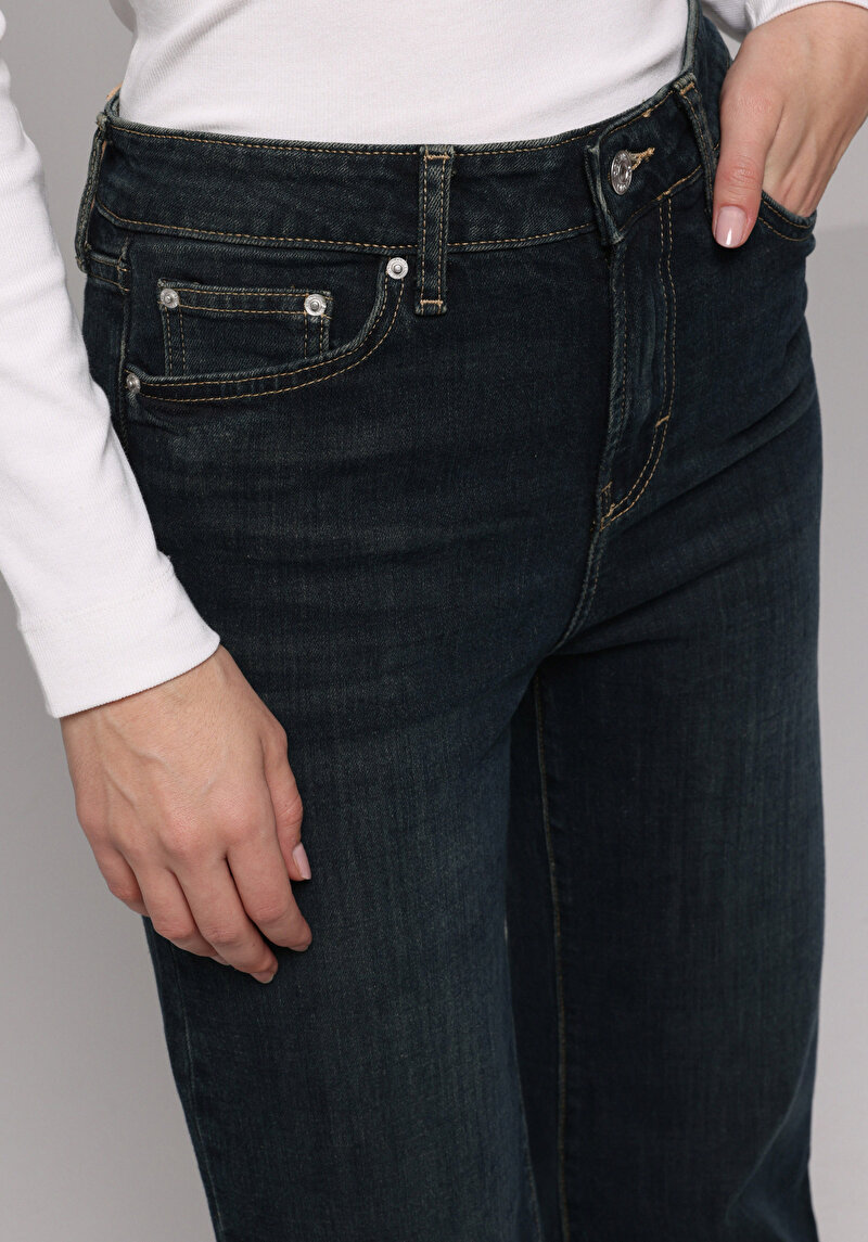 Regular Fit   Kadın Koyu İndigo Jean Pantolon