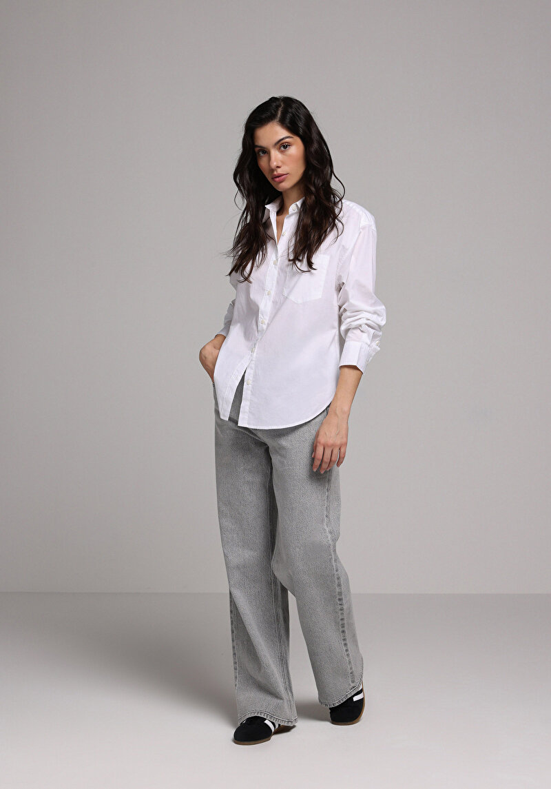 Regular Fit   Kadın Grey Denim Jean Pantolon