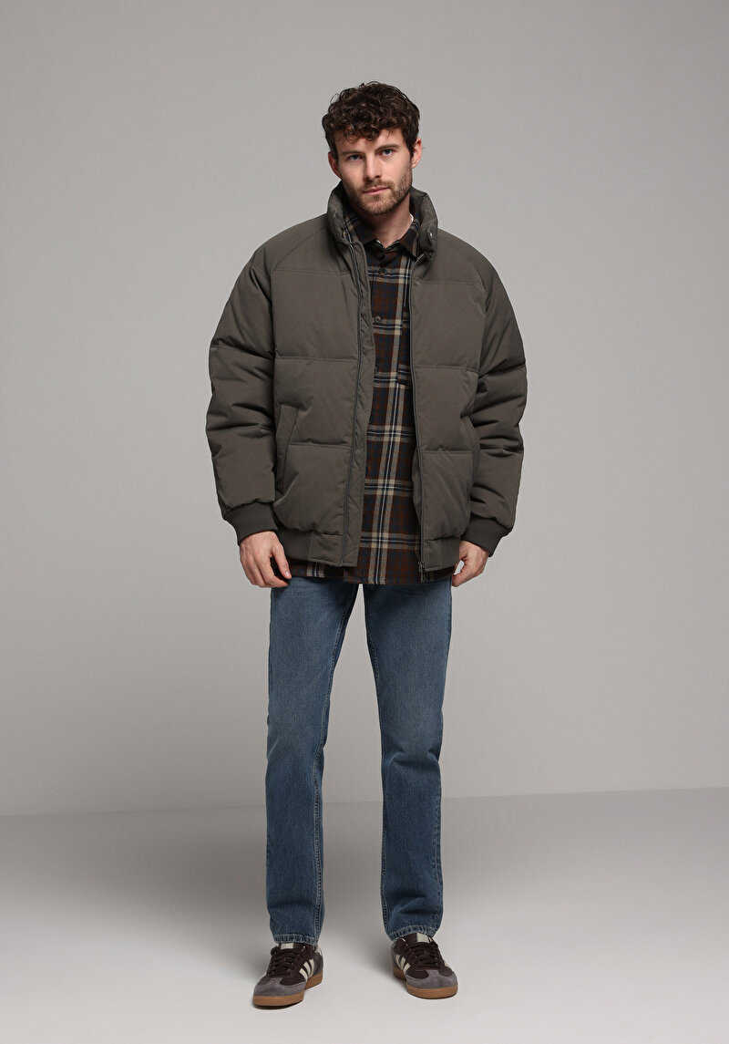 Regular Fit Erkek Yeşil Mont