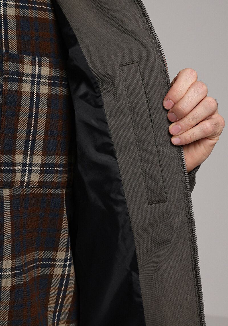 Regular Fit     Erkek Yeşil Mont