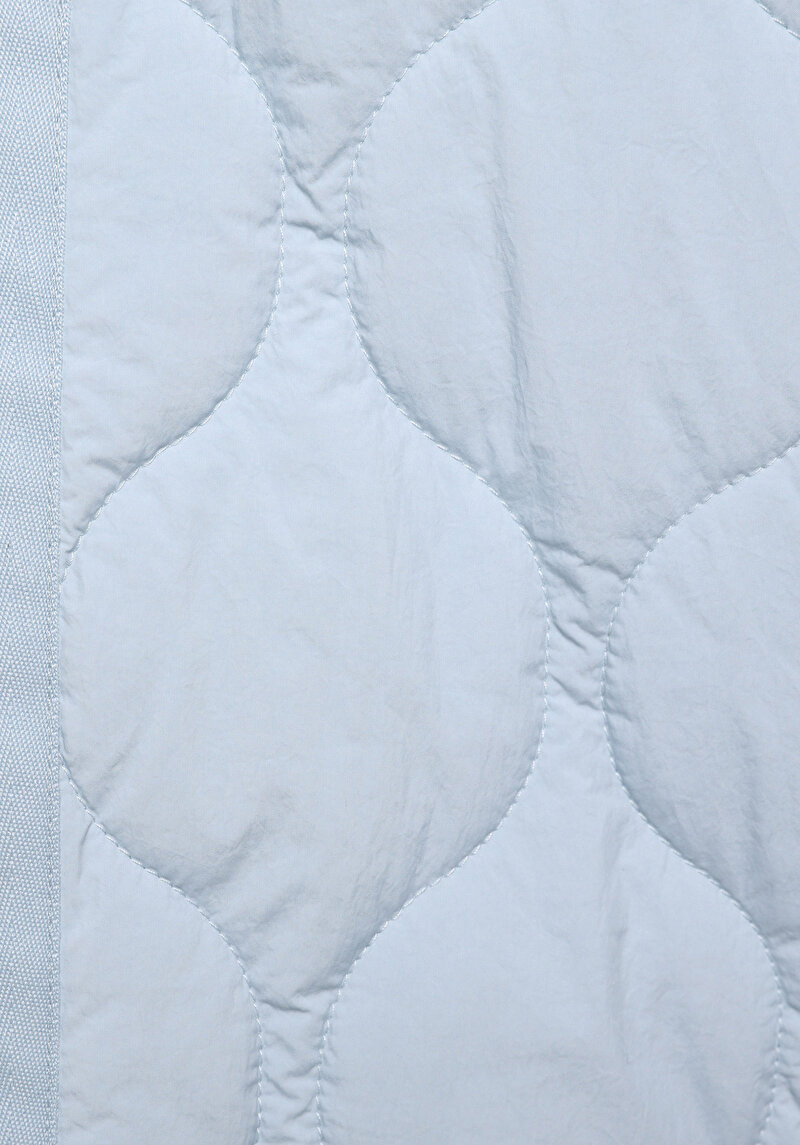 Regular Fit Kapüşonlu Fermuarlı Astarlı Suya Dayanıklı Kadın Mavi Mont