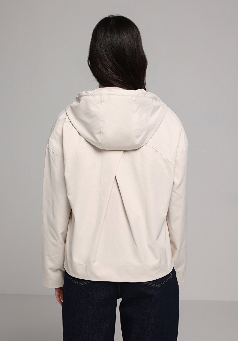 Regular Fit Kadın Ekru Yağmurluk