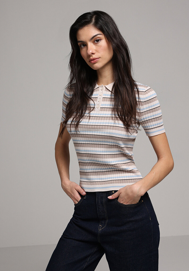 Slim Fit   Kadın Çok Renkli  Kazak