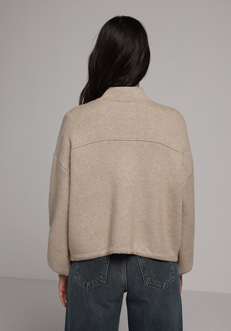 Regular Fit Kadın Bej Hırka