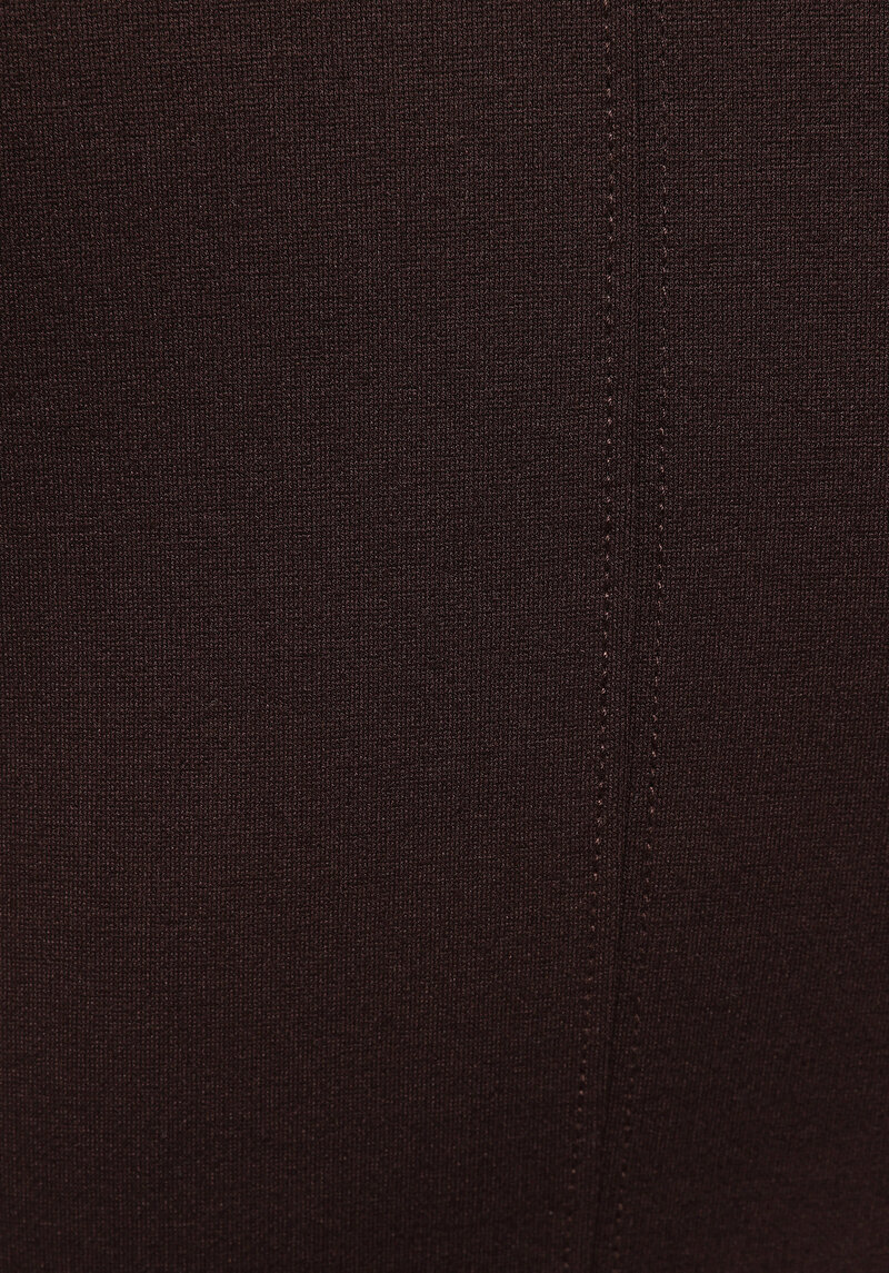 Slim Fit Düz Kadın Kahverengi Kısa Kol Elbise