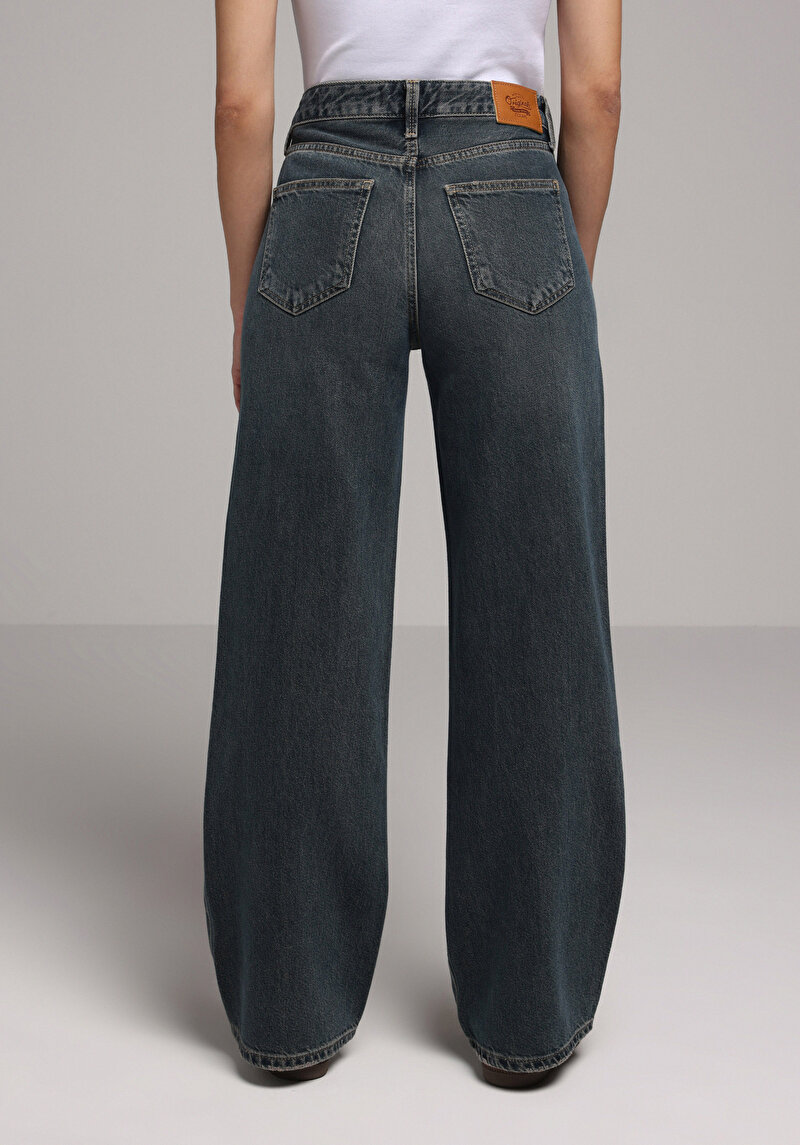 Regular Fit Kadın Koyu İndigo Jean Pantolon