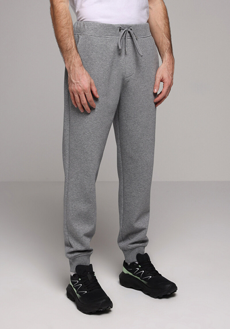 Regular Fit Orta Bel Düz Erkek Gri Eşofman Altı