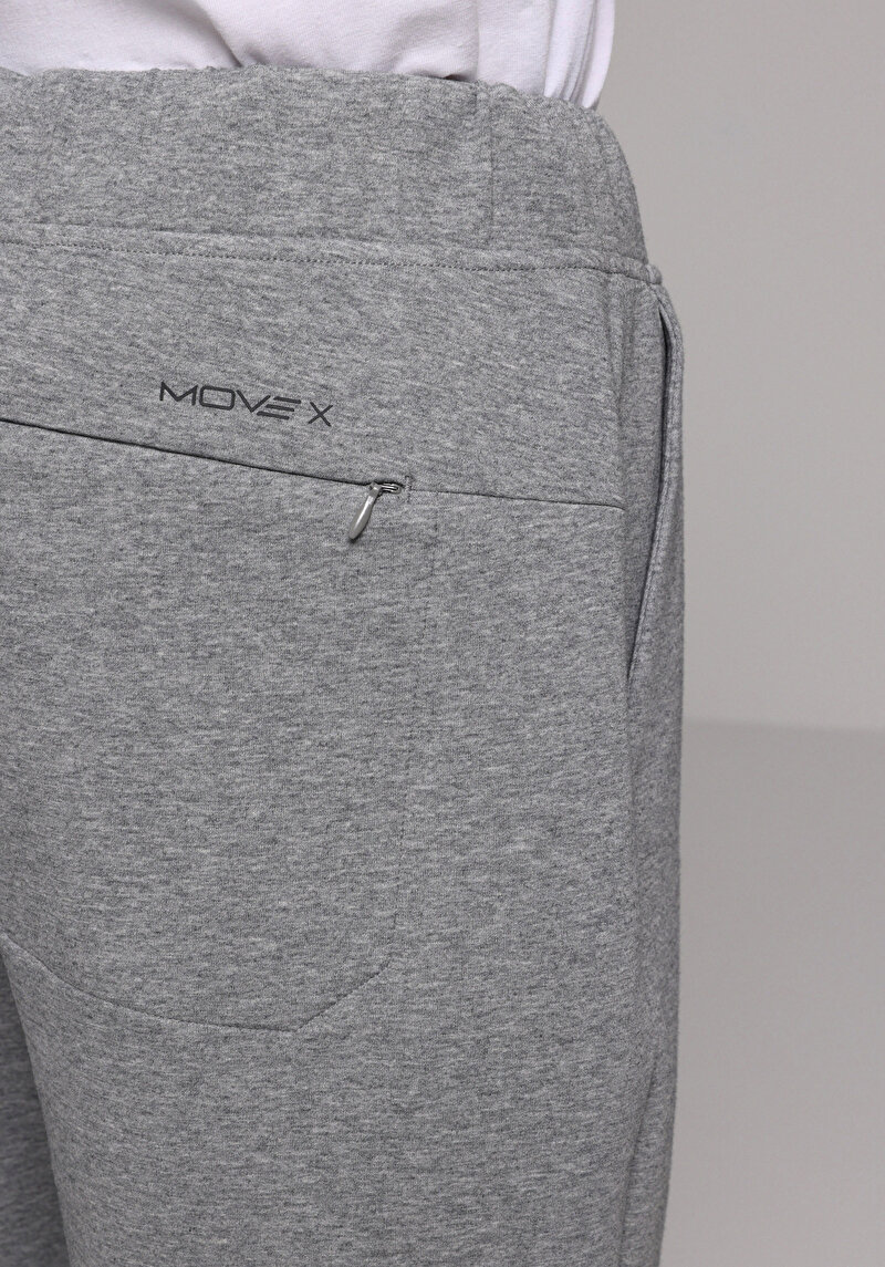 Regular Fit Orta Bel Düz Erkek Gri Eşofman Altı