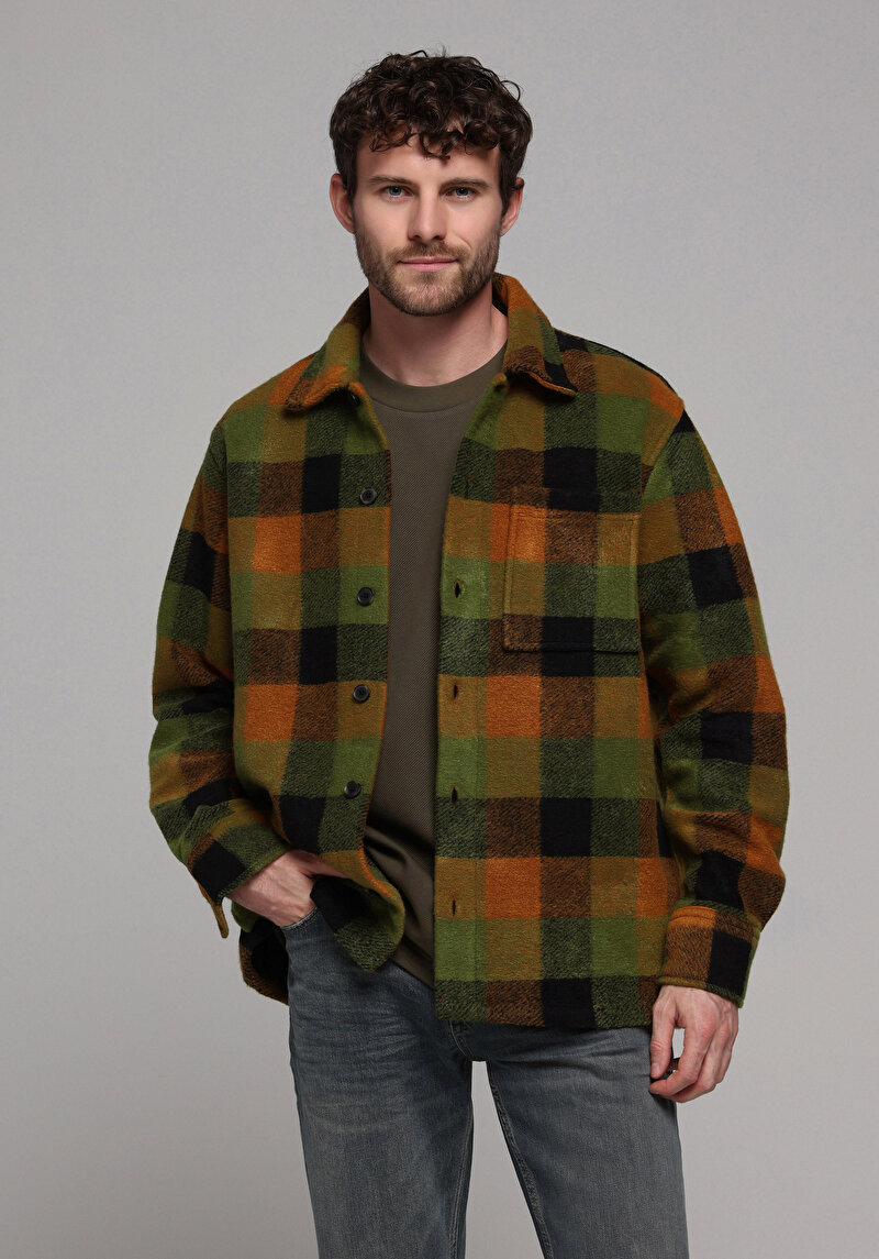 Comfort Fit   Erkek Yeşil Shacket