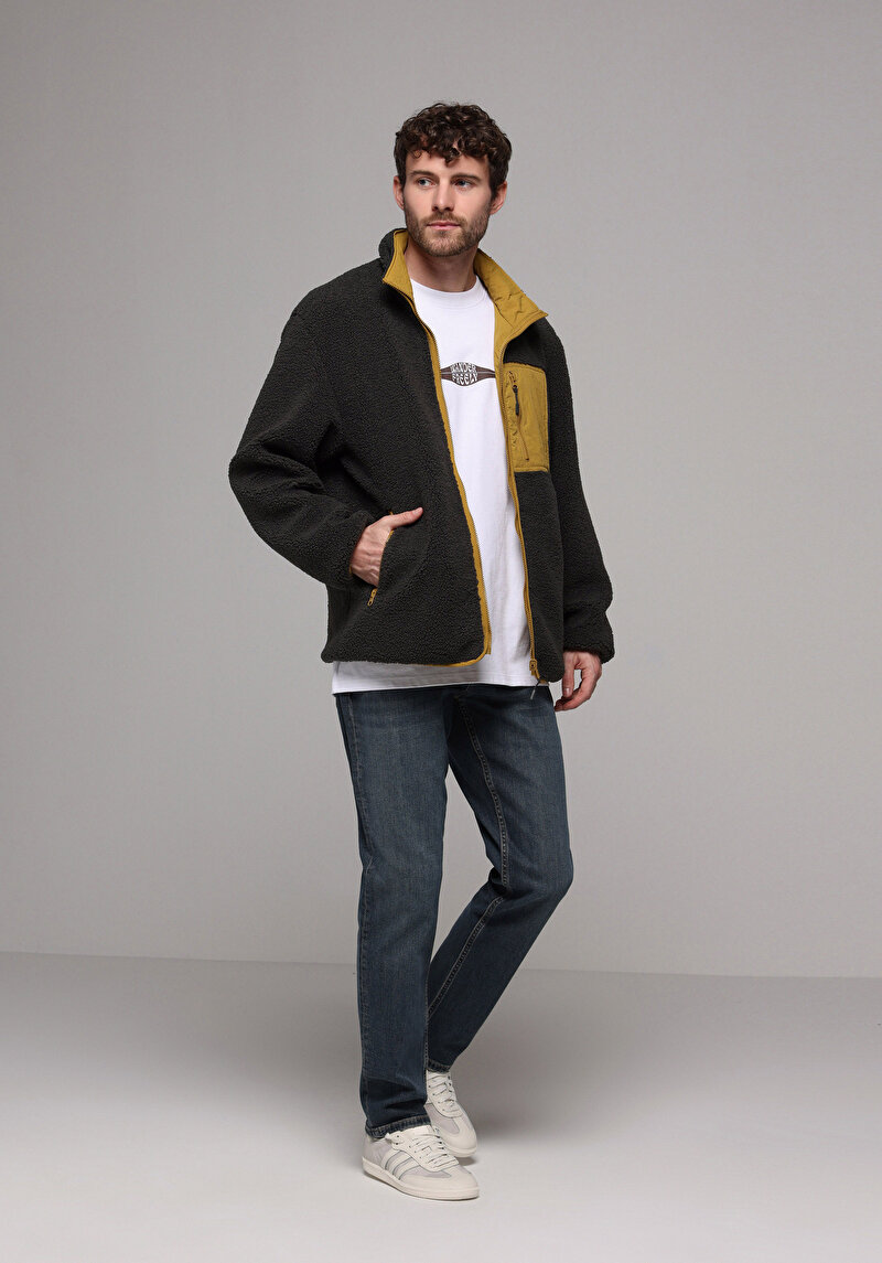 Regular Fit     Erkek Yeşil Mont