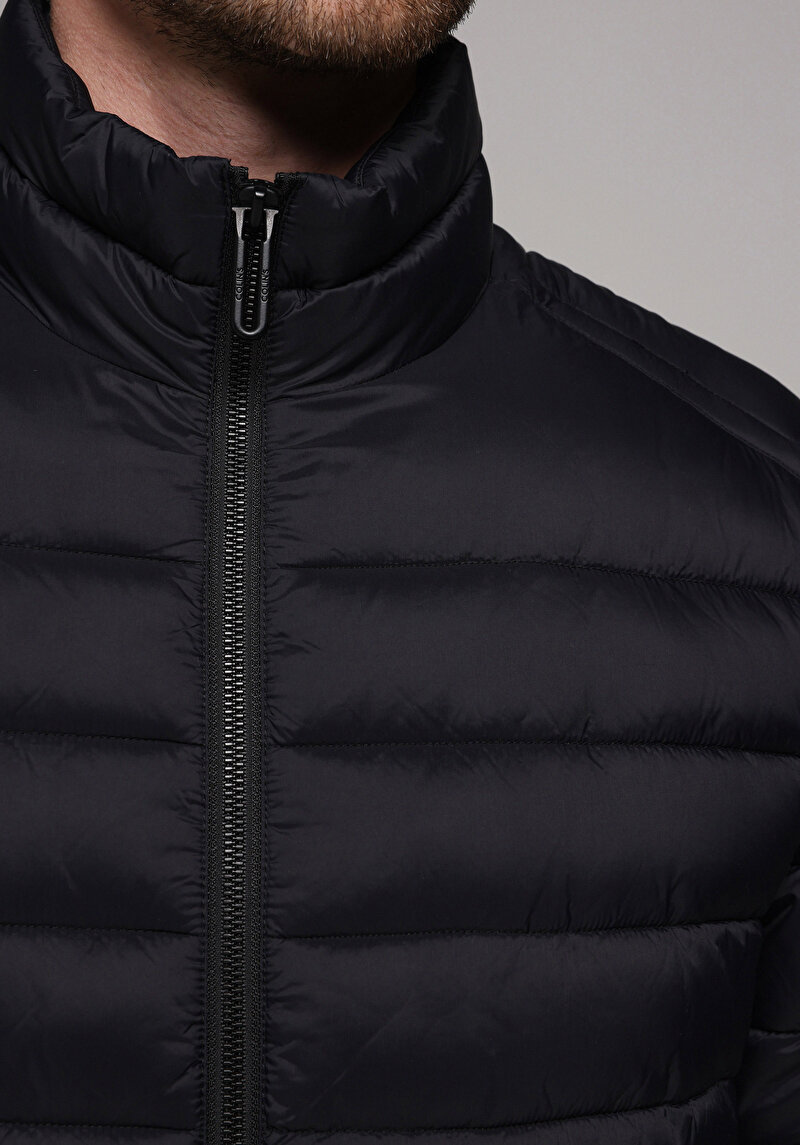 Slim Fit     Erkek Siyah Mont