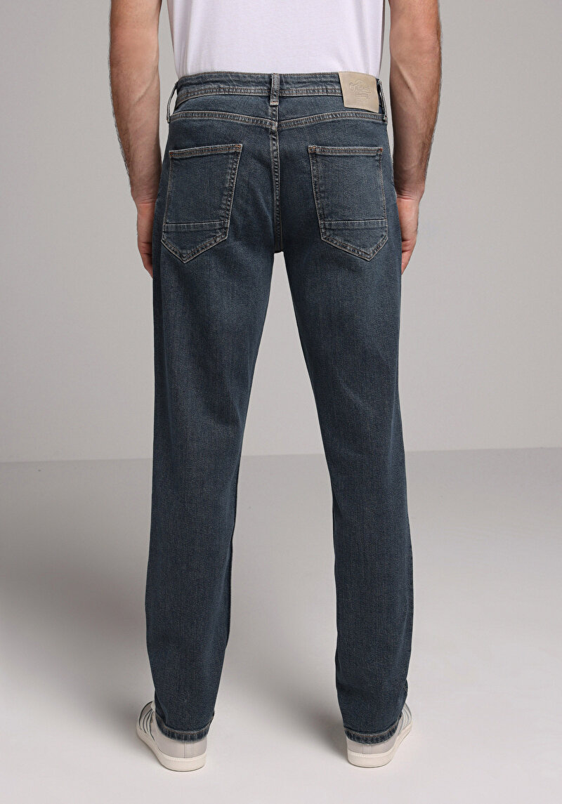 Straight Fit   Erkek Koyu İndigo Jean Pantolon