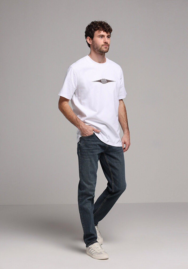 Straight Fit   Erkek Koyu İndigo Jean Pantolon