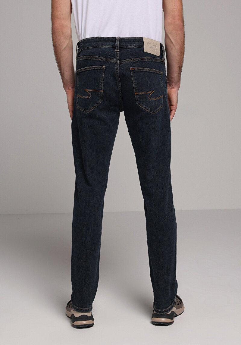 Slim Fit Erkek Lacivert Jean Pantolon