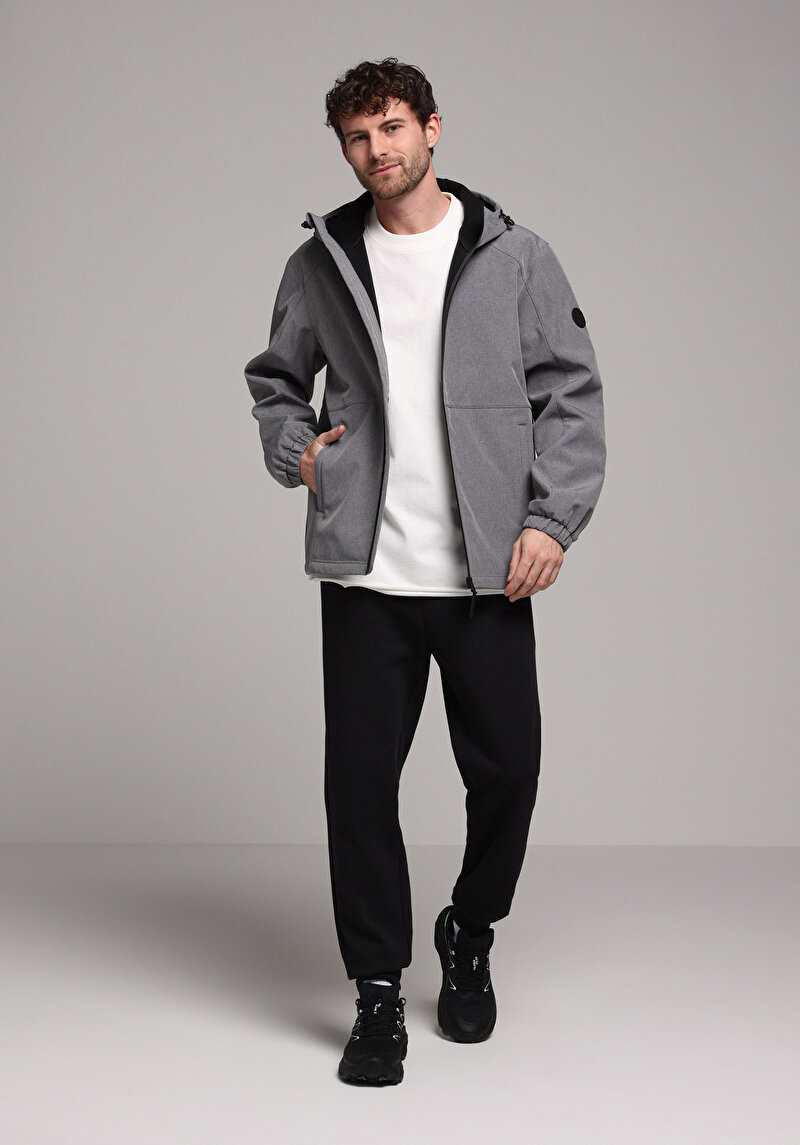 Regular Fit Erkek Gri Yağmurluk