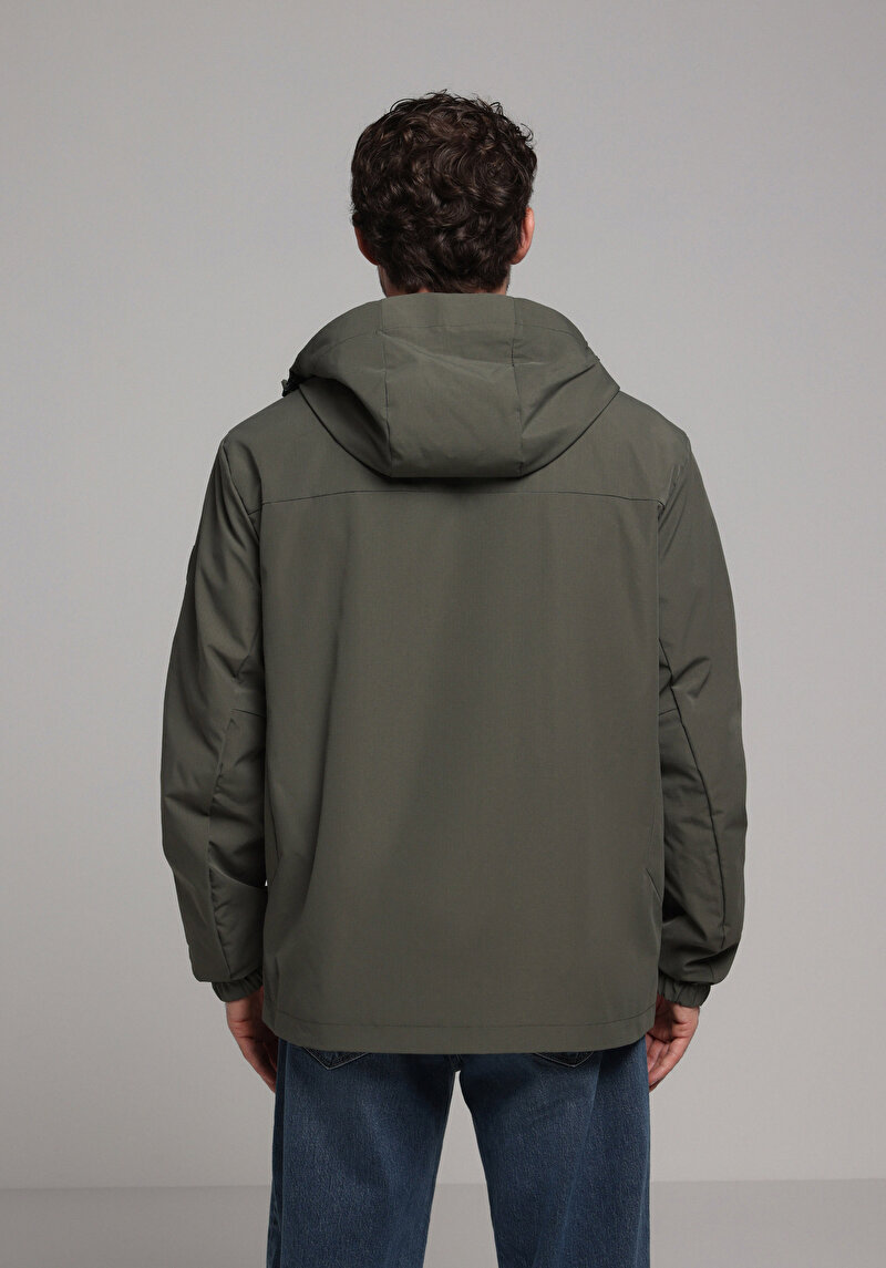 Regular Fit     Erkek Yeşil Yağmurluk