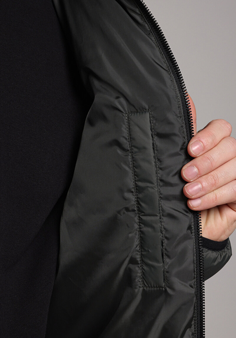 Slim Fit     Erkek Yeşil Mont