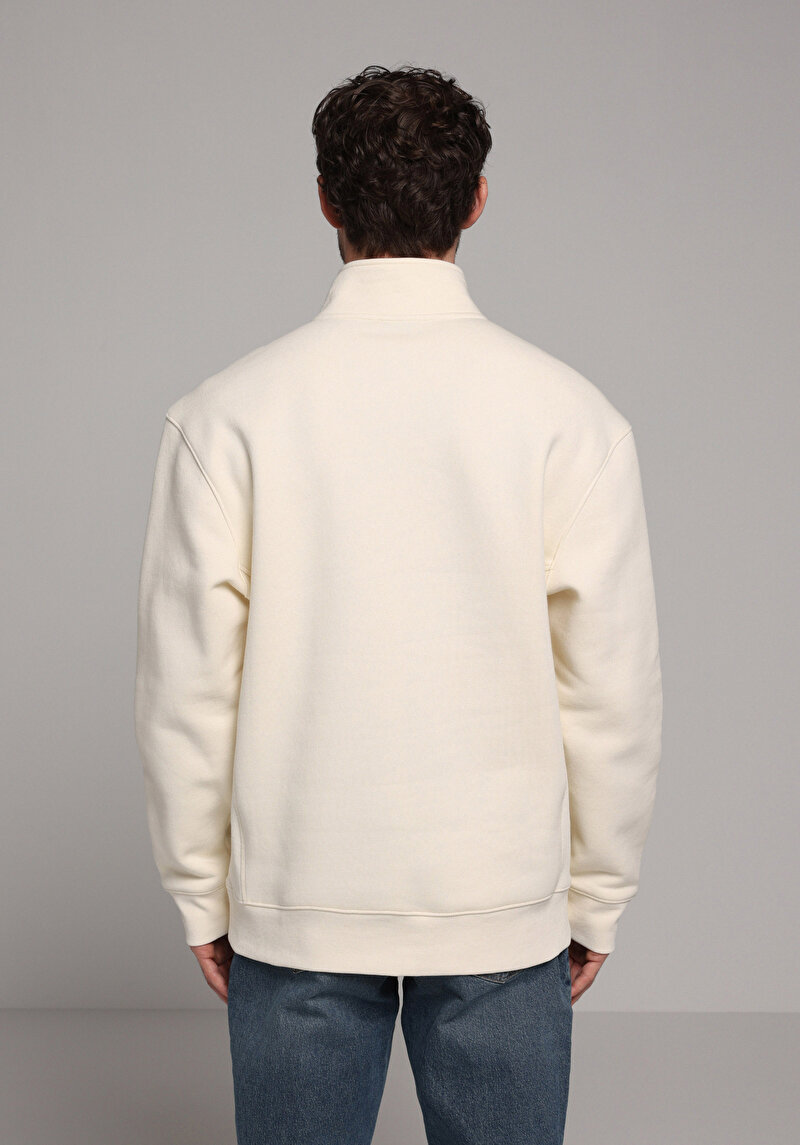 Comfort Fit   Erkek Ekru Sweatshirt