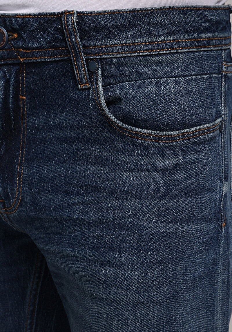 Regular Fit   Erkek İndigo Jean Pantolon