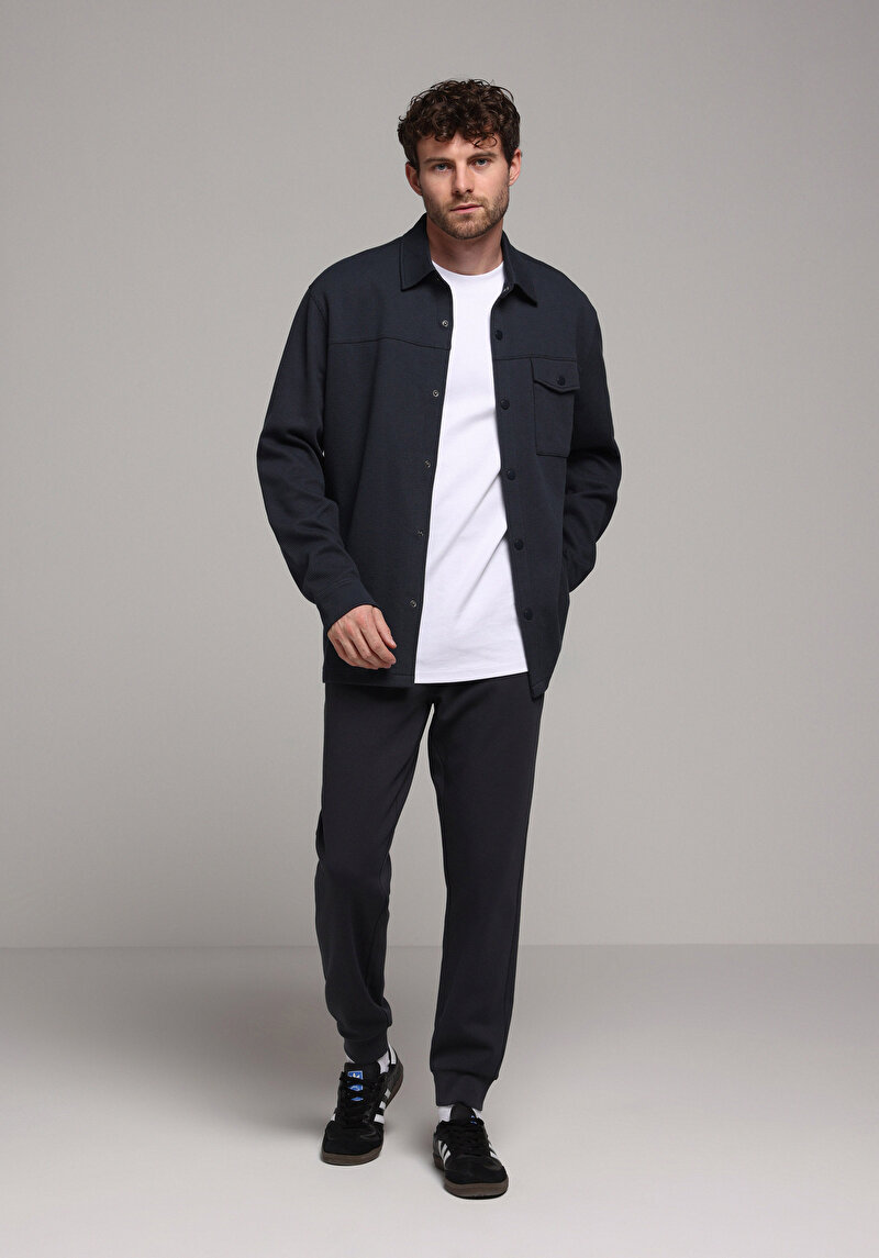 Regular Fit Orta Bel Düz Erkek Antrasit Eşofman Altı