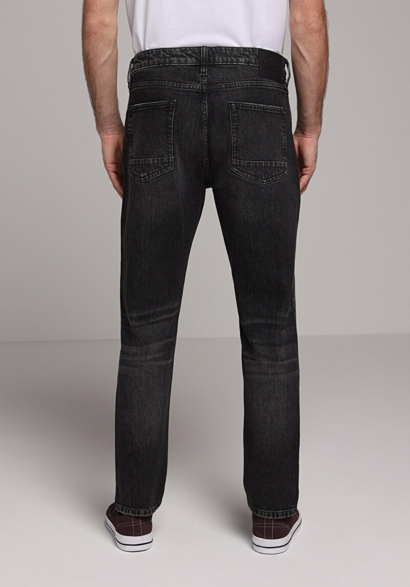 Regular Fit Erkek Siyah Jean Pantolon