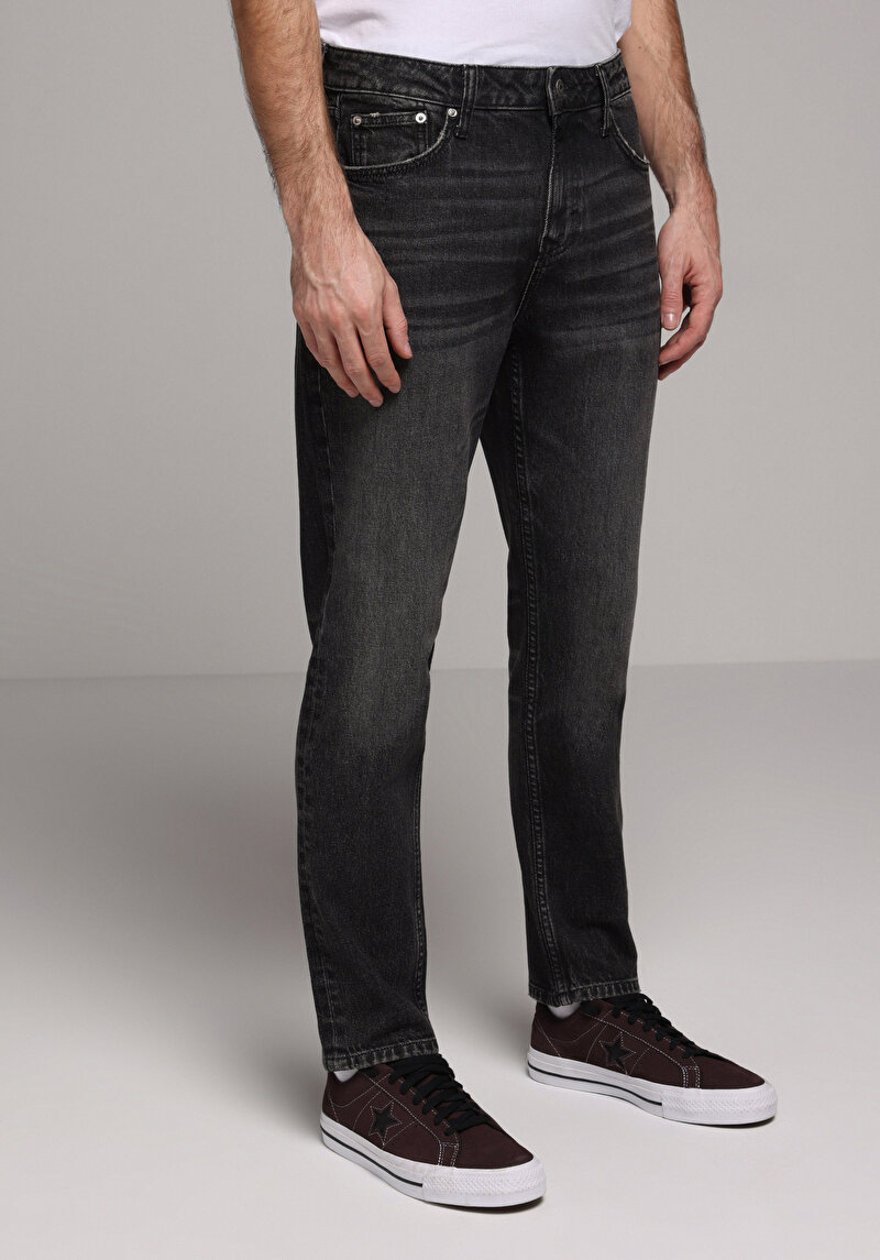 Regular Fit Erkek Siyah Jean Pantolon