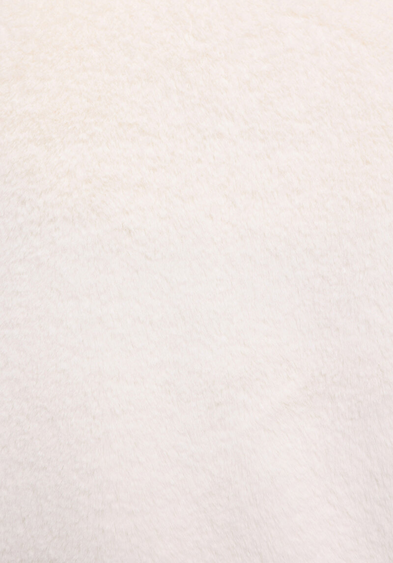 Regular Fit Dik Yaka Fermuarlı Astarlı Kürklü Kadın Ekru Mont