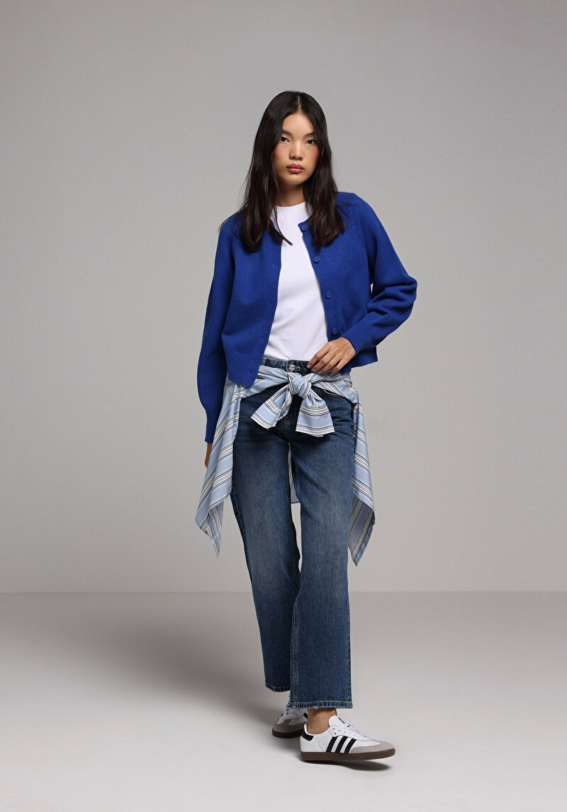 Regular Fit   Kadın Mavi Hırka