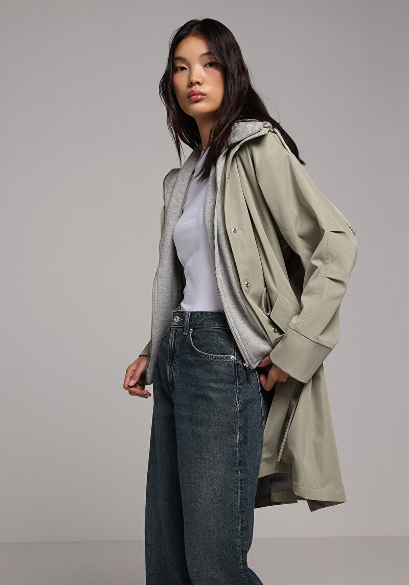 Regular Fit Kadın Yeşil Yağmurluk