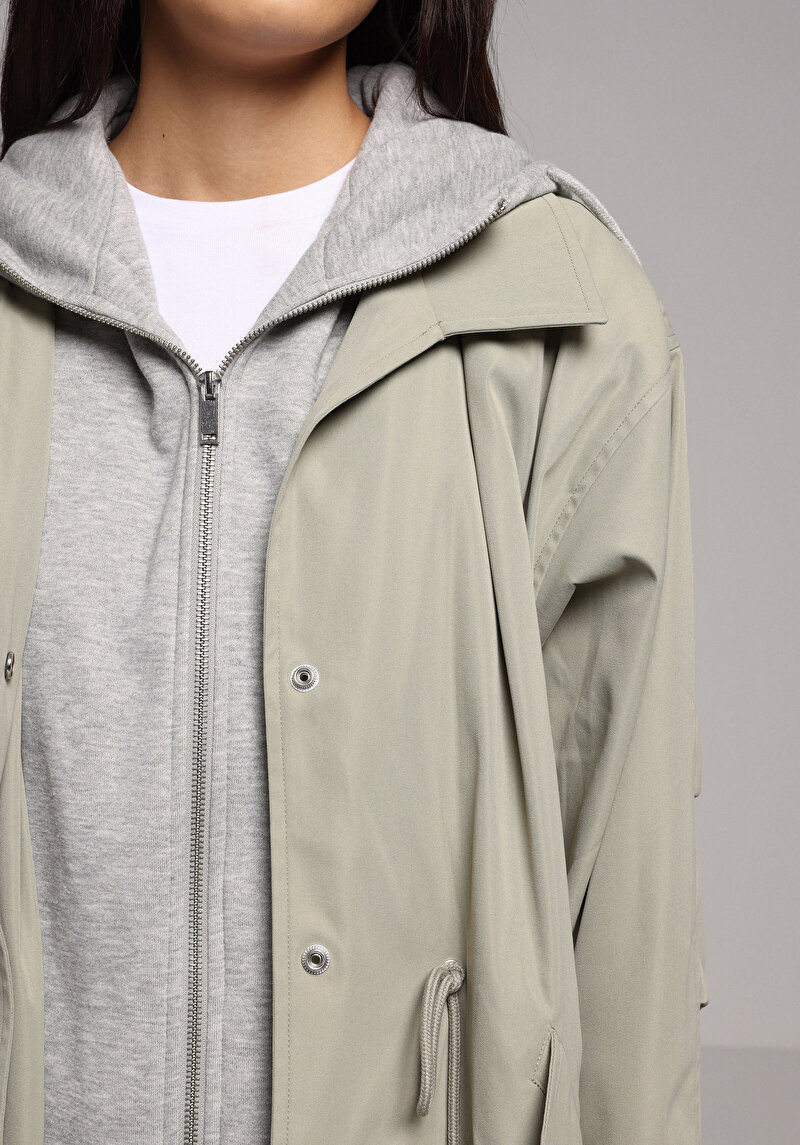 Regular Fit Kadın Yeşil Yağmurluk