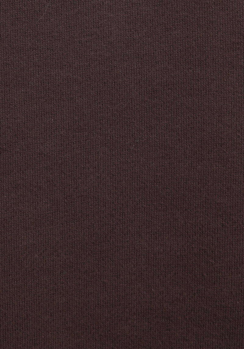 Relax Fit Kapüşonlu Düz Kadın Kahverengi Sweatshirt