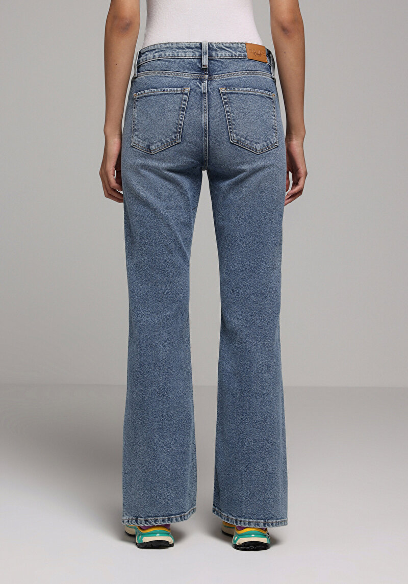 Regular Fit Kadın İndigo Jean Pantolon