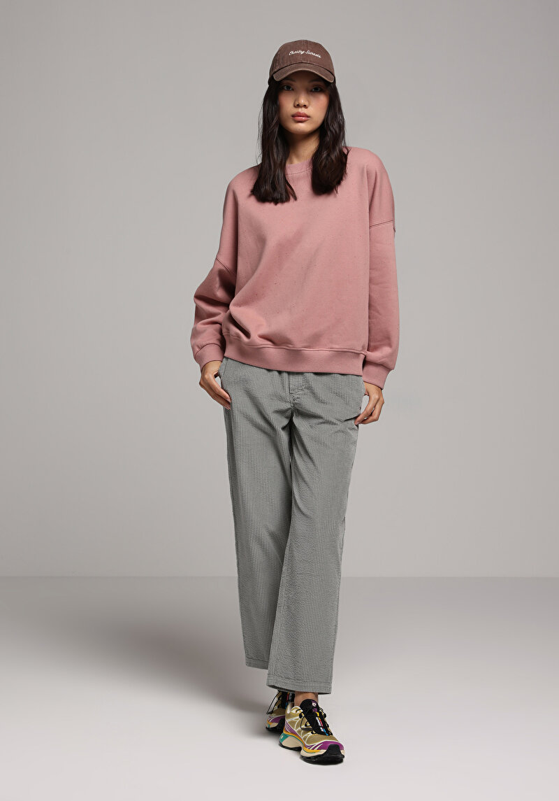 Regular Fıt Düşük Bel Düz Paça Kadın Yeşil Pantolon