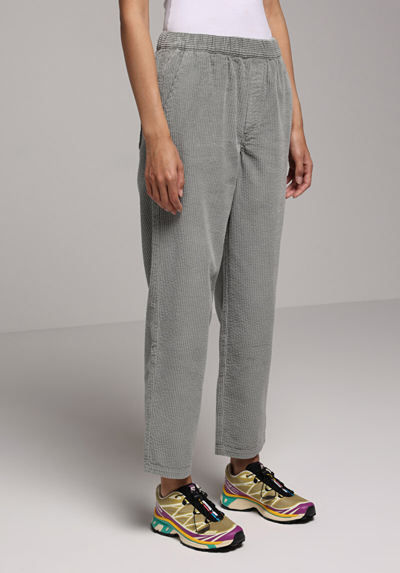 Regular Fıt Düşük Bel Düz Paça Kadın Yeşil  Pantolon