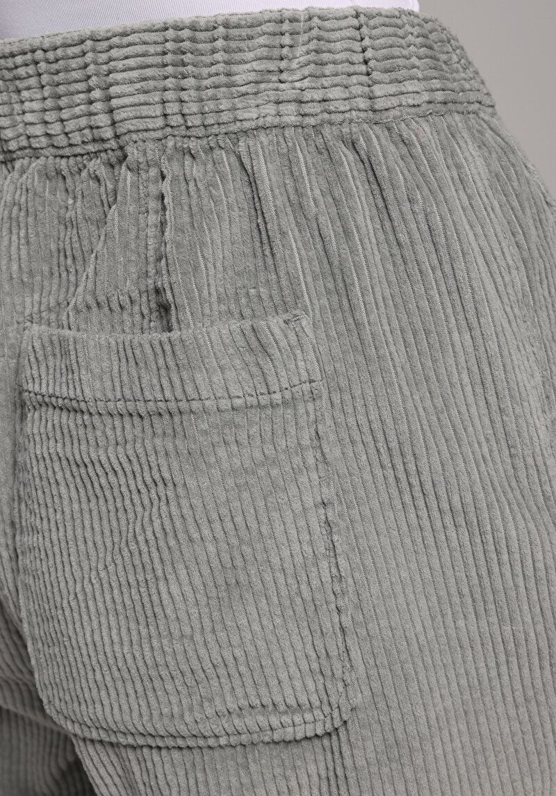 Regular Fıt Düşük Bel Düz Paça Kadın Yeşil  Pantolon