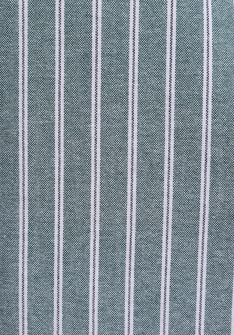 Regular Fit Shirt Neck Çizgili Erkek Yeşil Uzun Kol Gömlek